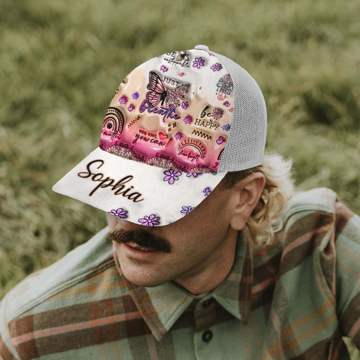 Positive Affirmationen Schmetterling - Personalisierte Schmetterlings-Truckerkappe