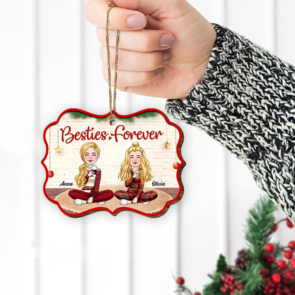 Another Year of Us Being Bestie - Personalized Bestie Wooden Card Pop Out Ornament