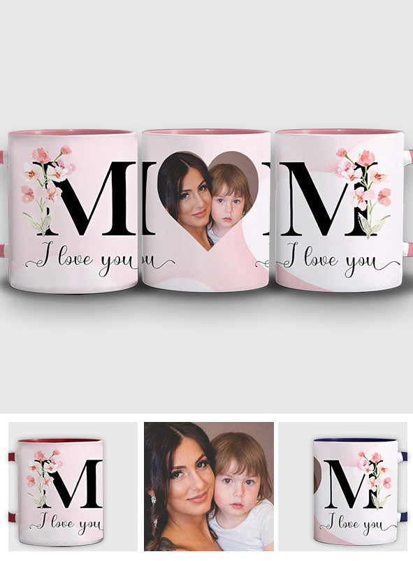 Ich liebe dich Mama - Personalisierte Tasse mit Muttermotiv