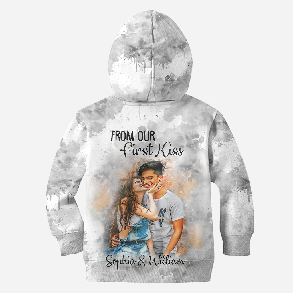 Watercolor Couple - Personalized Couple All Over Shirt