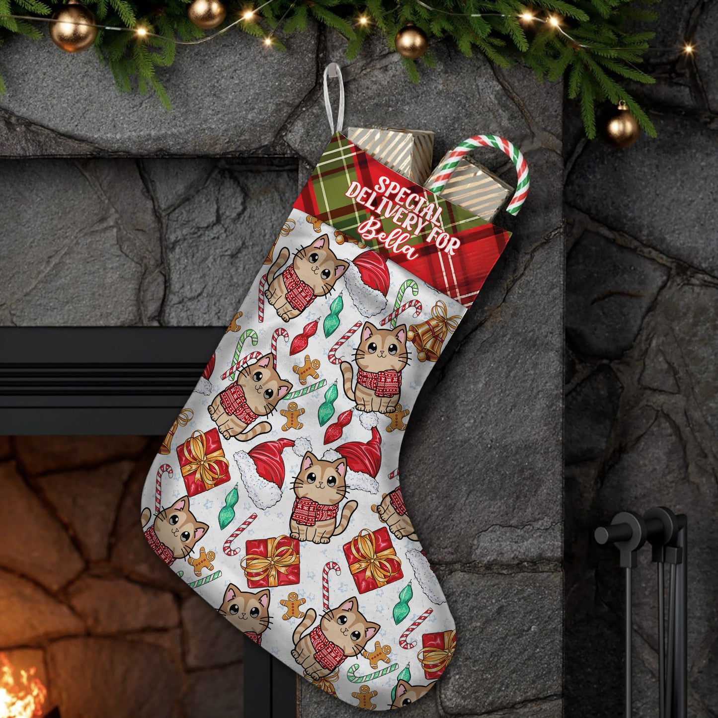 Miau-Weihnachten – personalisierte Katzen-Weihnachtsstrümpfe