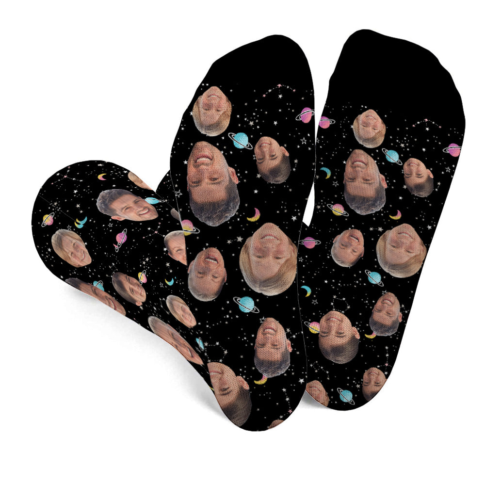 Custom Face Galaxy – Personalisierte Familiensocken