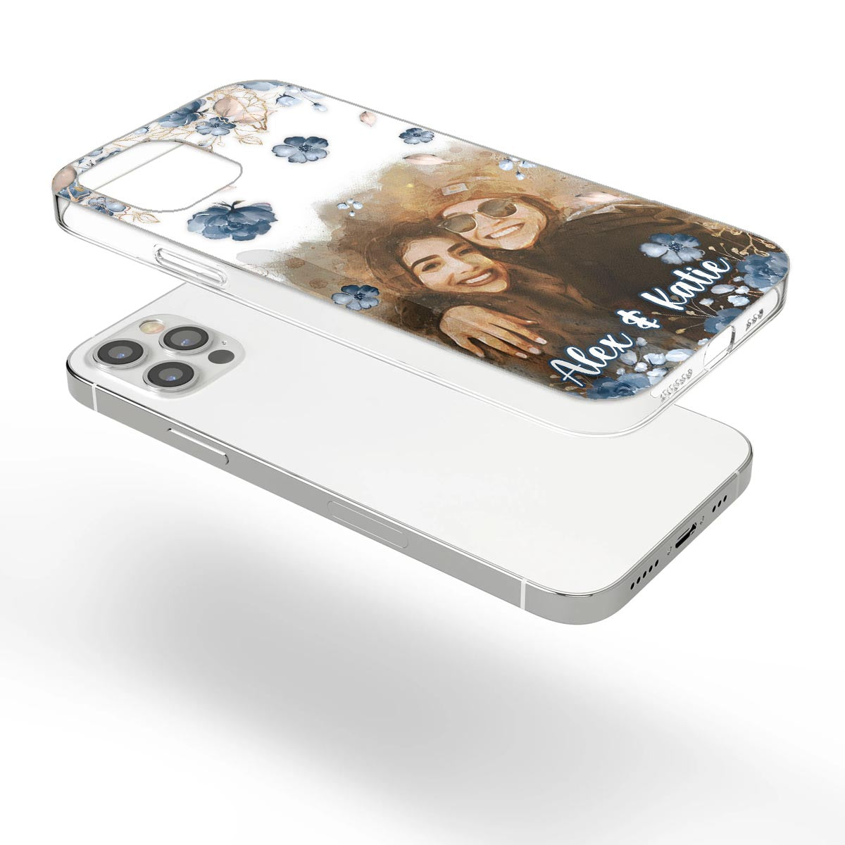 Bestie Matching Phone Case - Personalized Bestie Clear Phone Case