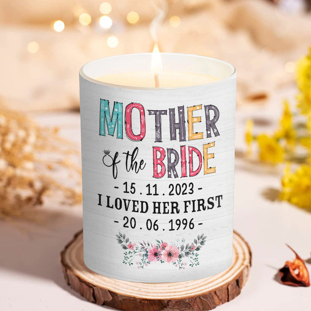 Mother Of The Bride - Personalized Mother Candle With Wooden Lid