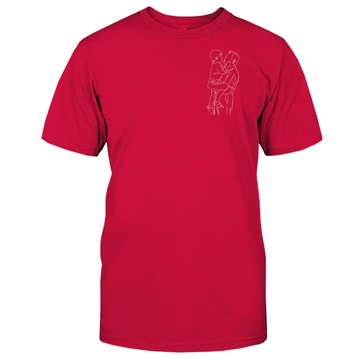 Individuelle Strichzeichnung – Personalisiertes, besticktes Opa-T-Shirt