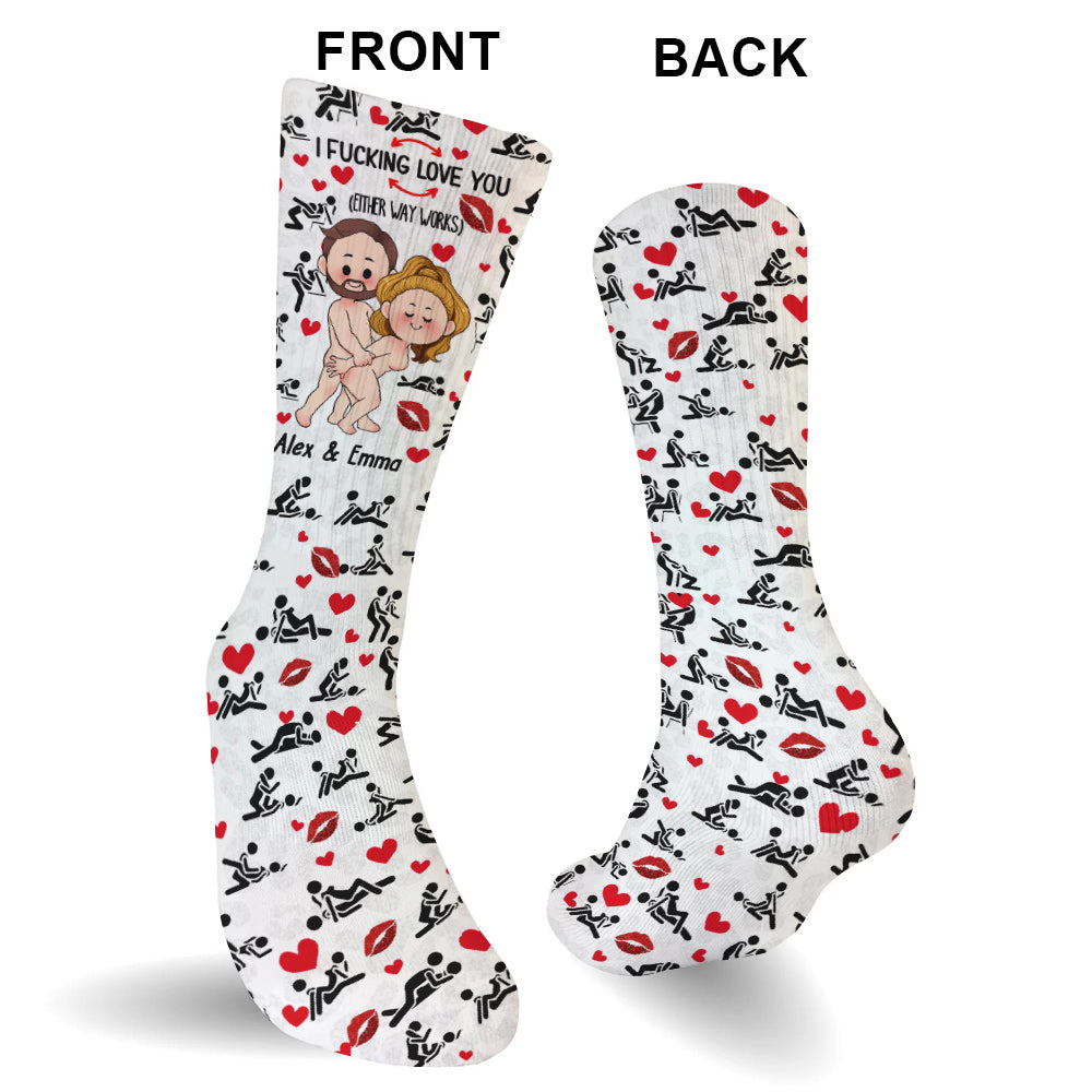 Ich liebe dich – Geschenk für Ehemann, Ehefrau, Freund, Freundin – Personalisierte Socken