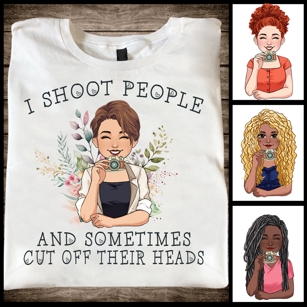 Ich fotografiere Menschen – Personalisiertes Fotografie-T-Shirt und Hoodie