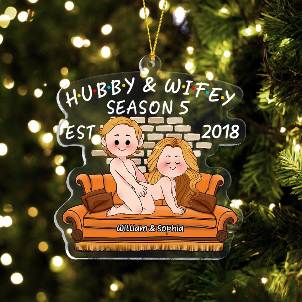 Hubby & Wifey Season - Personalized Husband And Wife Transparent Ornament