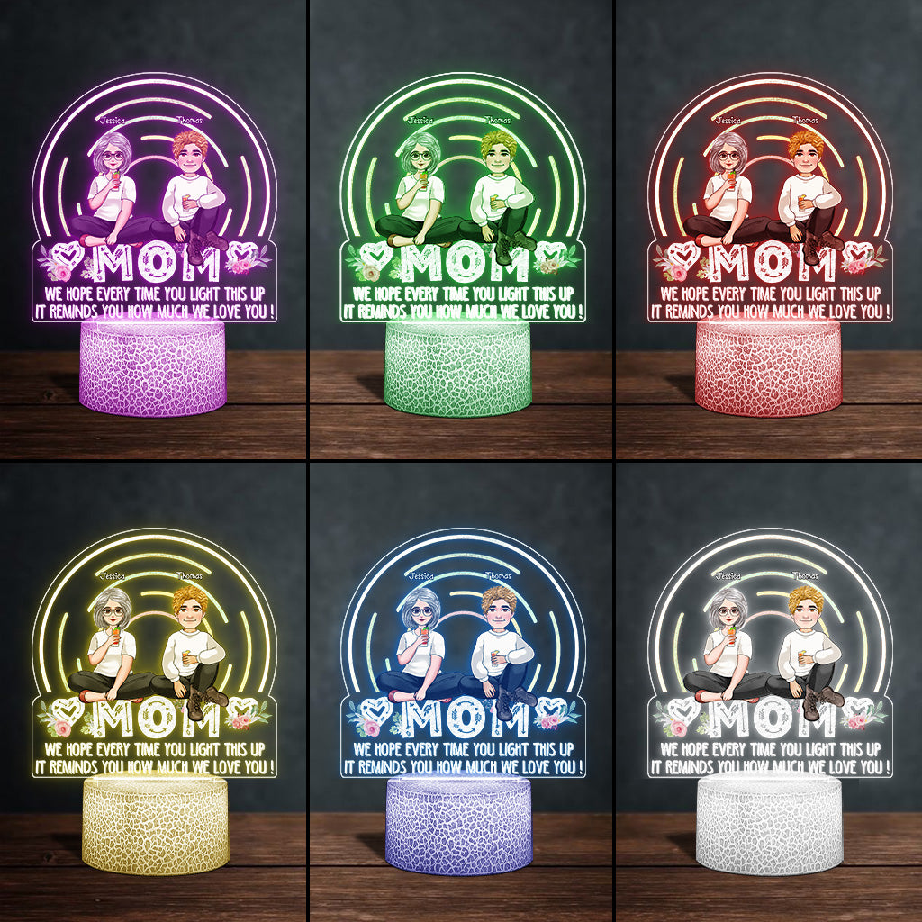 Wir hoffen, dass Sie jedes Mal Freude daran haben, wenn Sie die Lampe anzünden – Geschenk für Mama, Oma – Personalisierte, geformte Lampenfassung