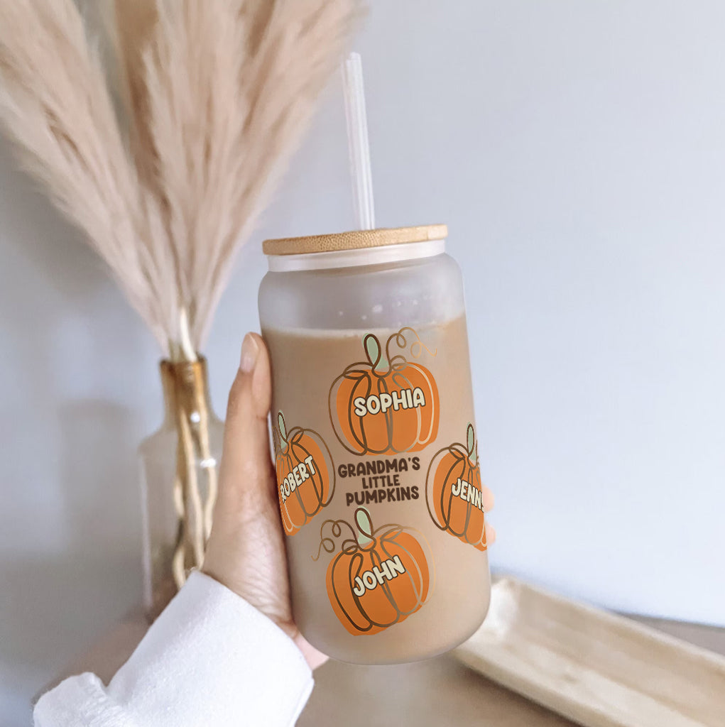 Grandma's Little Pumpkins - Personalized Grandma Can Glass