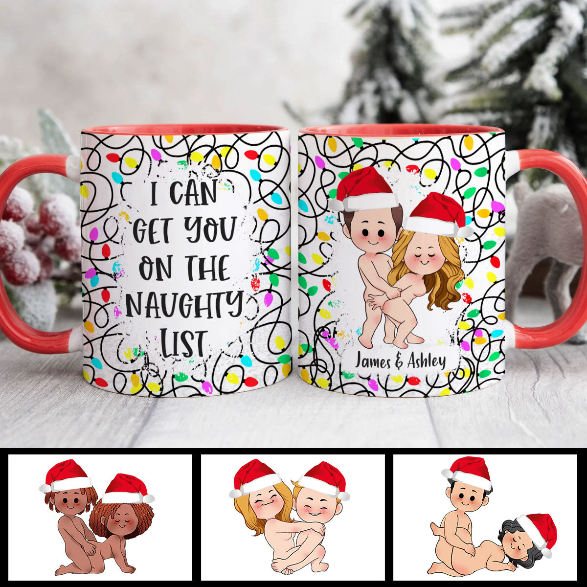 Ich kann dich auf die Liste der Unartigen bringen – Geschenk für Ehemann, Ehefrau, Freund, Freundin – Personalisierte Tasse mit Akzent