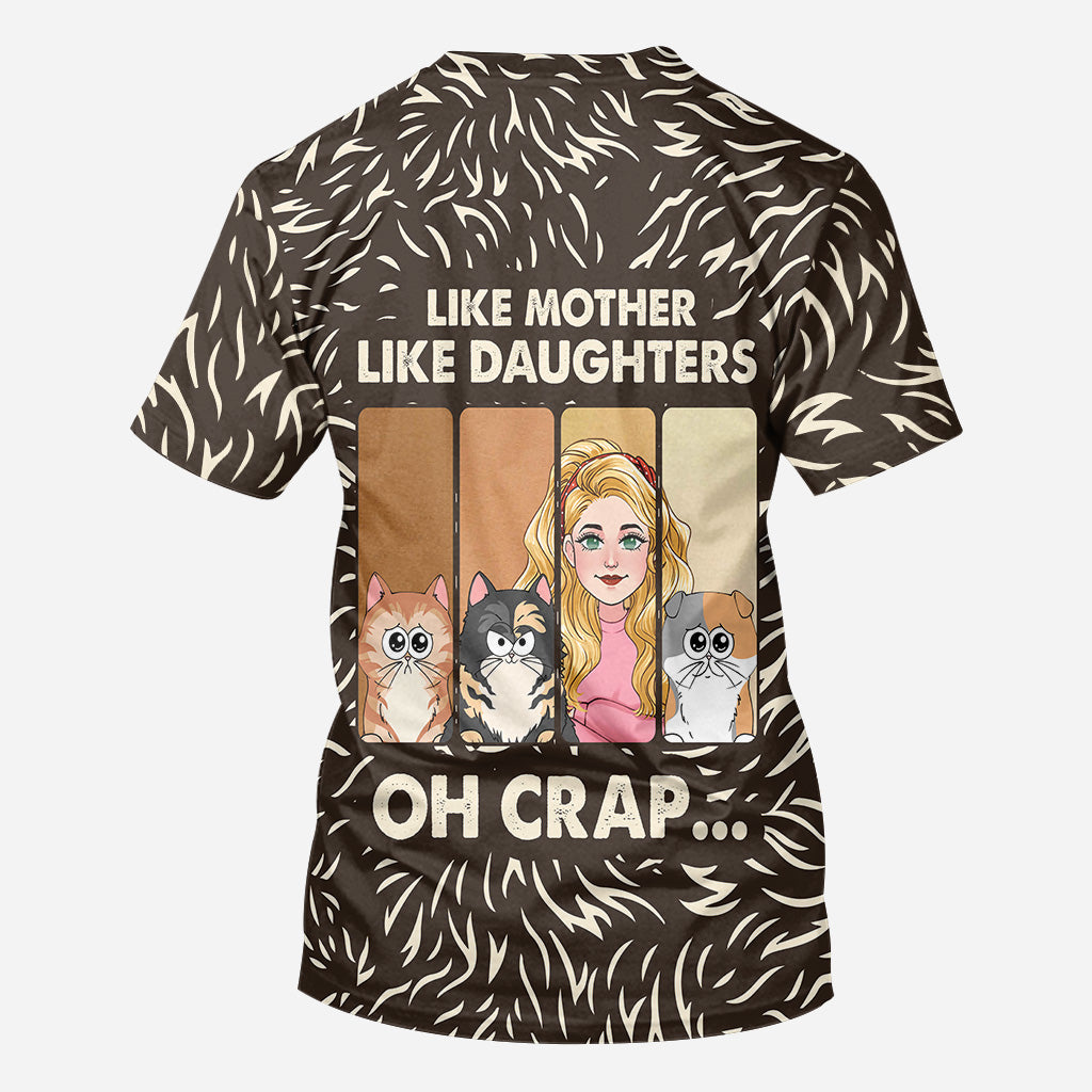 Like Mother Father Like Daughter Son Cats Dogs Pet Lover - Personalized Cat All Over Shirt