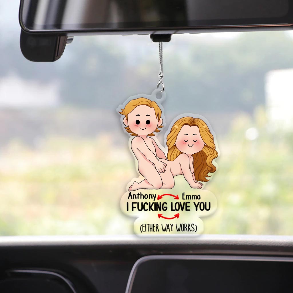 Ich liebe dich – Geschenk für Ehemann, Ehefrau, Freund, Freundin – Personalisierter transparenter Autoanhänger