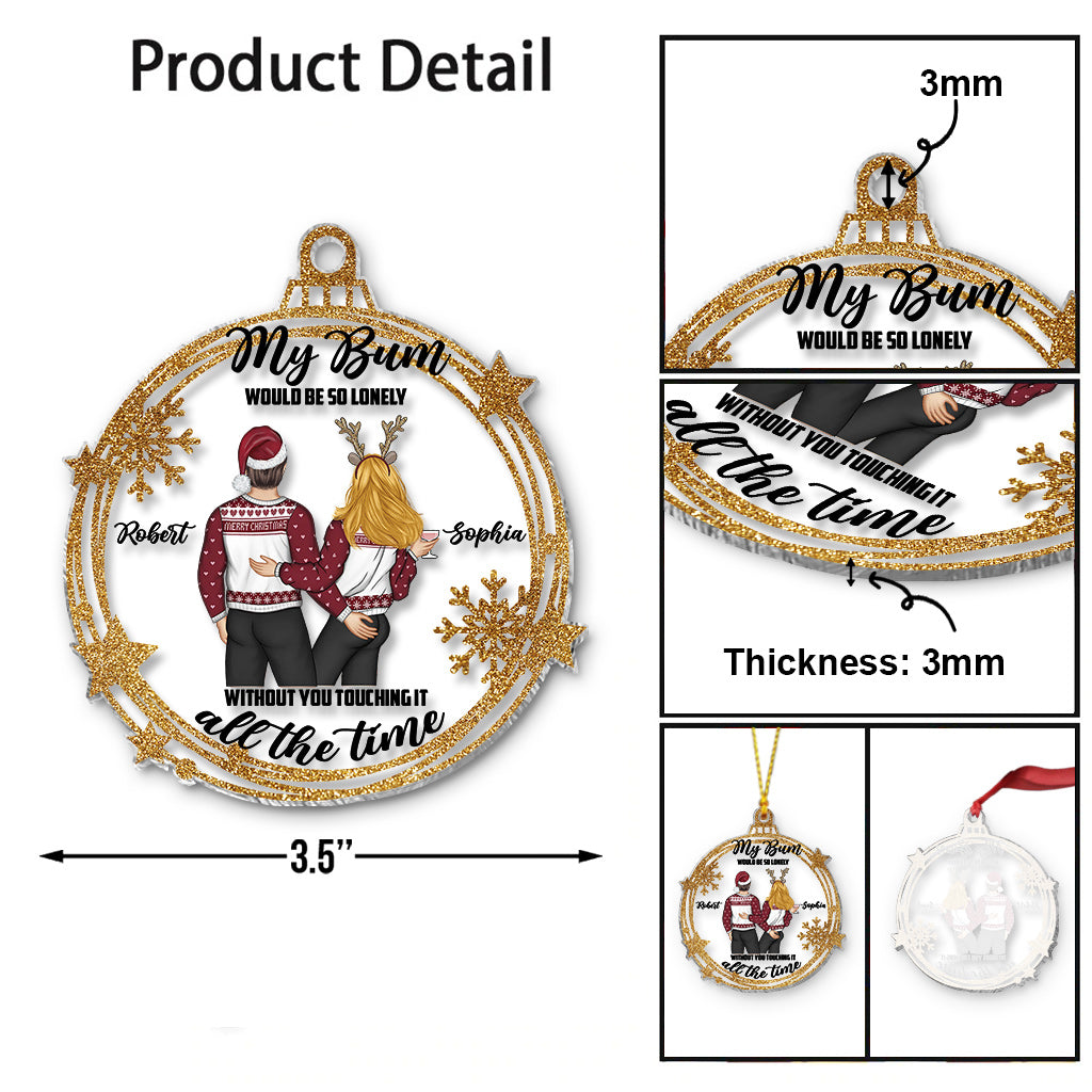 „Touch My Bum“ – Personalisierter transparenter Pärchen-Anhänger