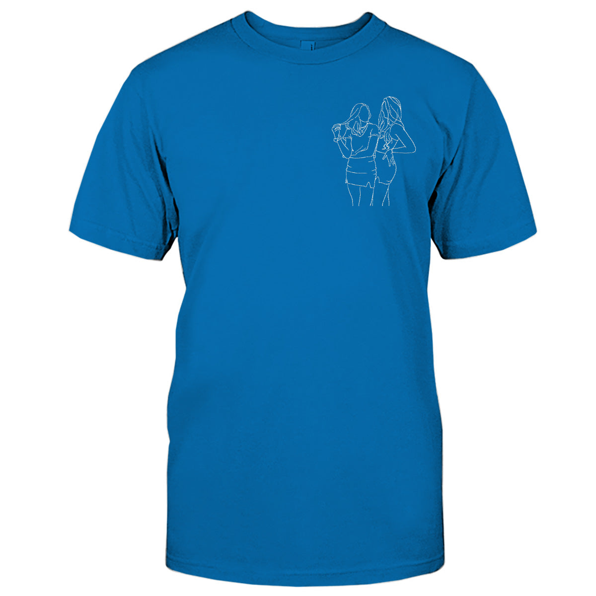 Individuelle Linienzeichnung – Personalisiertes, besticktes T-Shirt für die Tochter