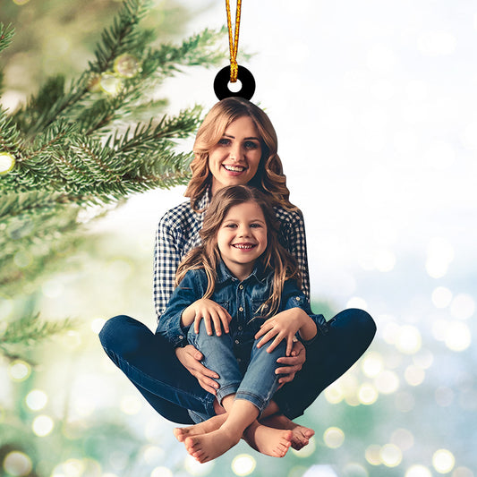 Individuelles Familienfoto von Mutter und Tochter – Personalisierter Mutterschmuck