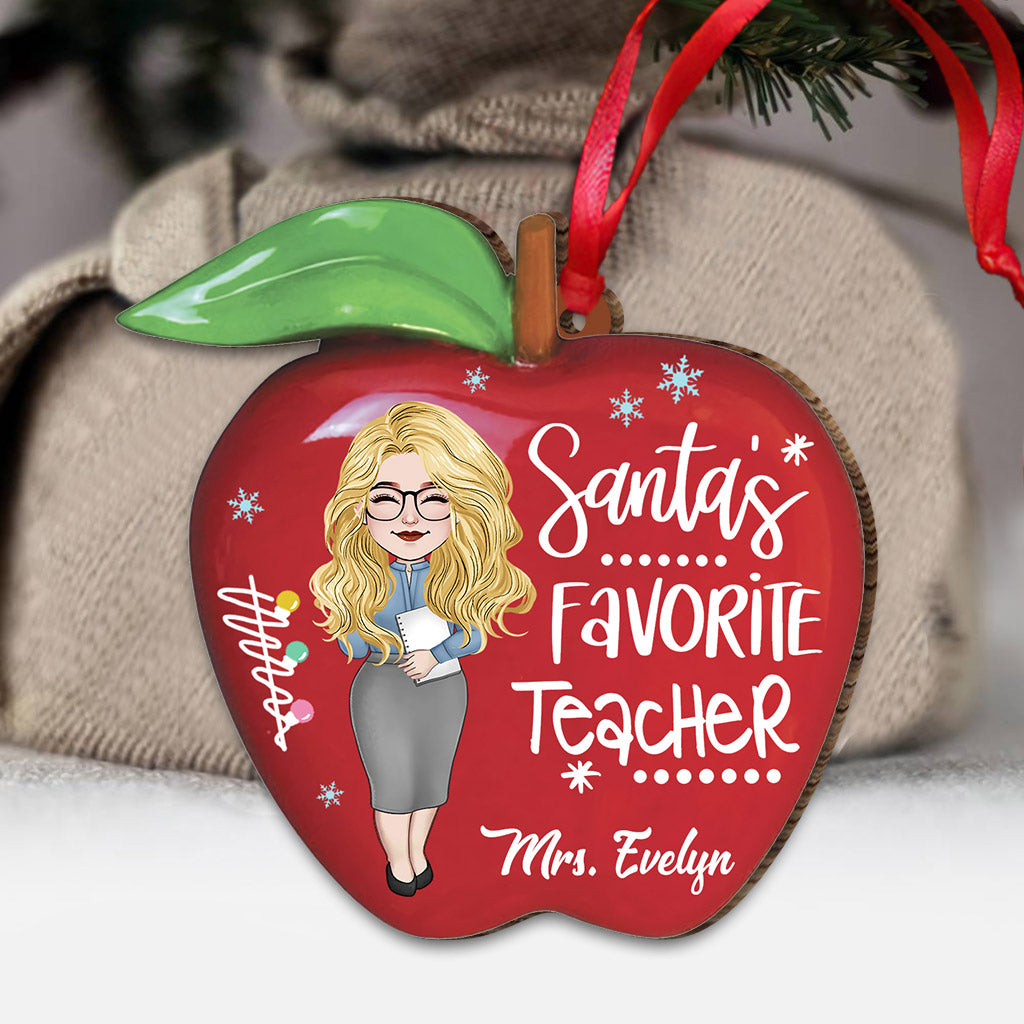Santa's Favorite Teacher - Personalized Teacher Ornament
