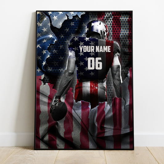 Ich liebe American Football – Personalisierte Football-Leinwand und Poster