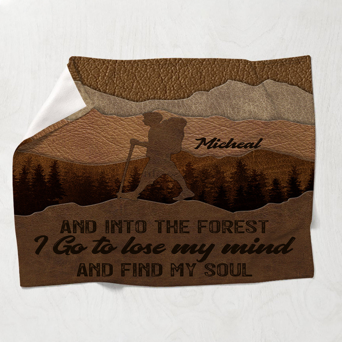 Und hinein in den Wald gehe ich - Personalisierte Wanderdecke