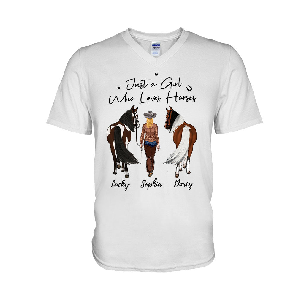Just A Girl Who Loves Horses - Personalized Horse T-shirt & Hoodie