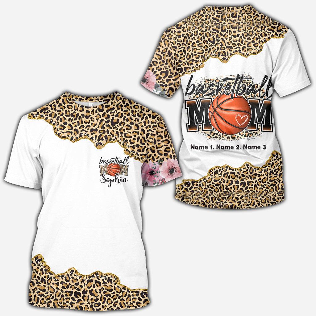 Basketball Mom Leopard - Personalized Basketball All Over Shirt