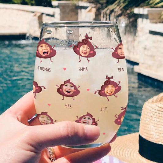 Mamas kleiner Scheißer – Geschenk für Mama, Oma, Papa, Opa – Personalisiertes Weinglas