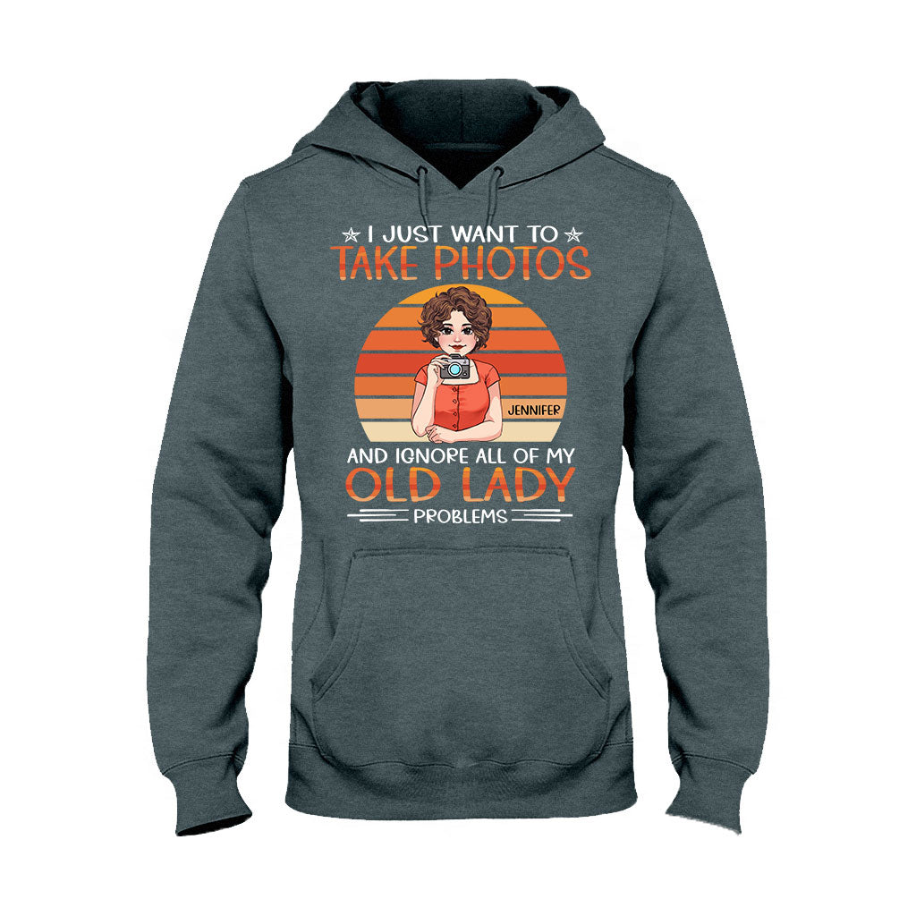 Ich will einfach nur Fotos machen – personalisiertes Fotografie-T-Shirt und Hoodie