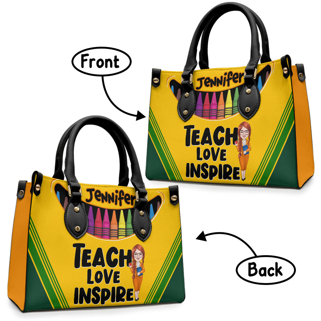 Positive Affirmationen Schmetterling - Personalisierte Schmetterlings-Lederhandtasche