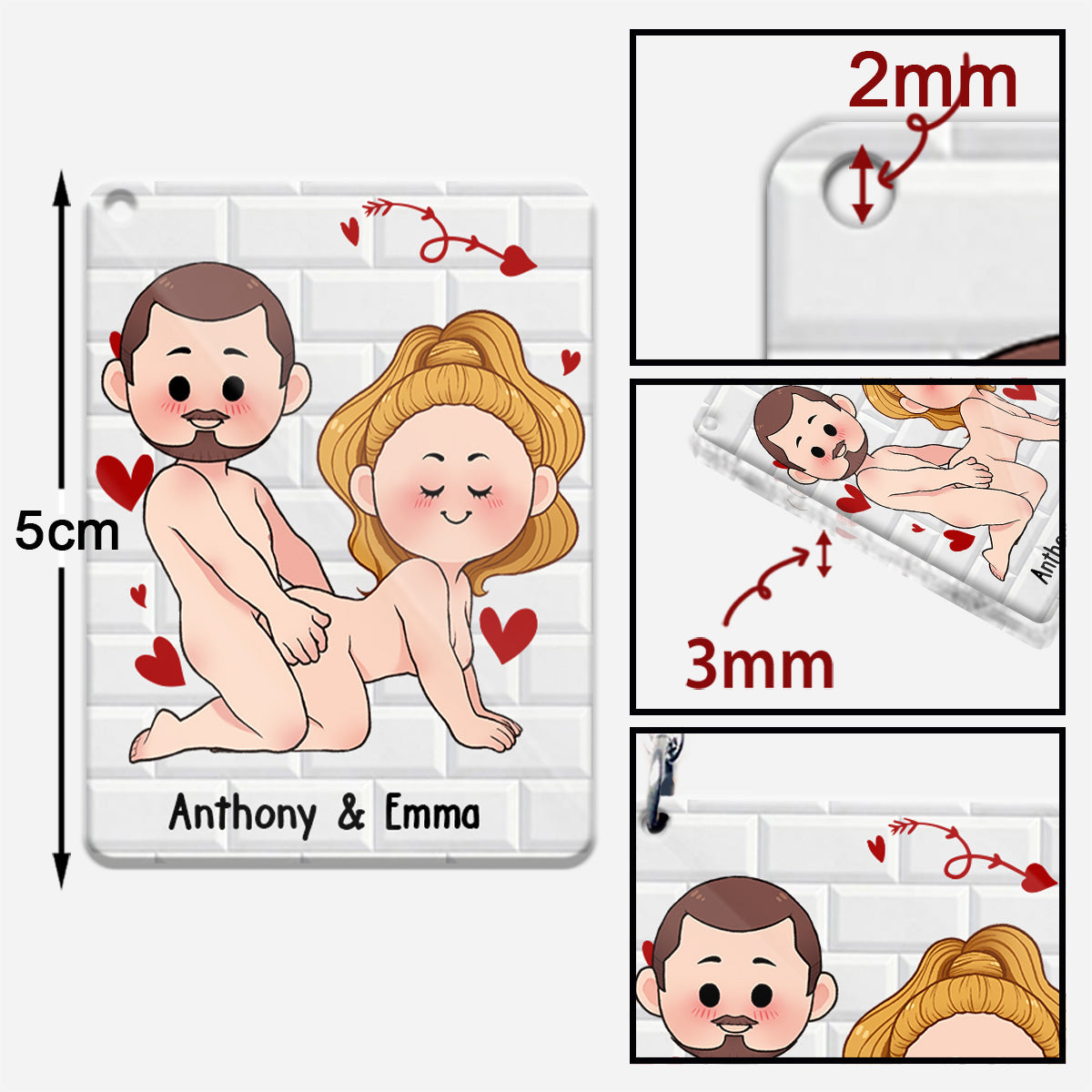 Ich wünsche dir nur, dass du glücklich bist – Geschenk für Paare (Ehemann, Ehefrau, Freund, Freundin) – Personalisierter Schlüsselanhänger