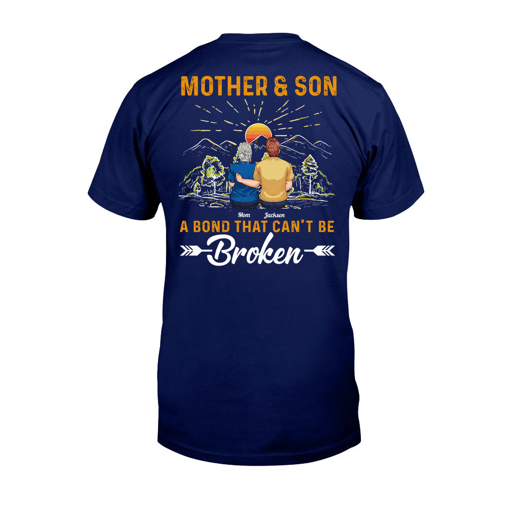 Mutter und Sohn – ein unzerbrechliches Band – personalisiertes Mutter-T-Shirt und Hoodie