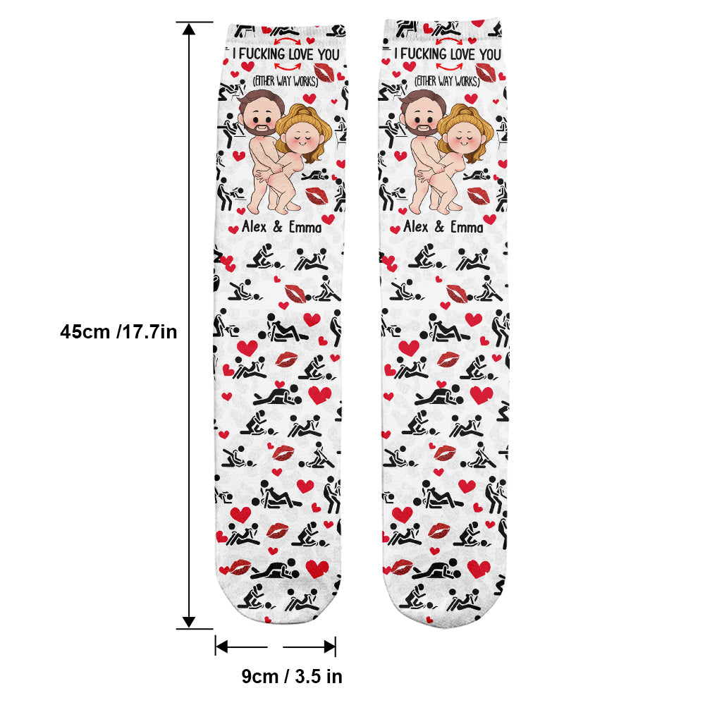 Ich liebe dich – Geschenk für Ehemann, Ehefrau, Freund, Freundin – Personalisierte Socken