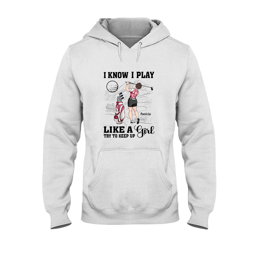 Golfunterricht – Golfgeschenk für sie, Freundin, Ehefrau, Tochter – Personalisiertes T-Shirt und Hoodie