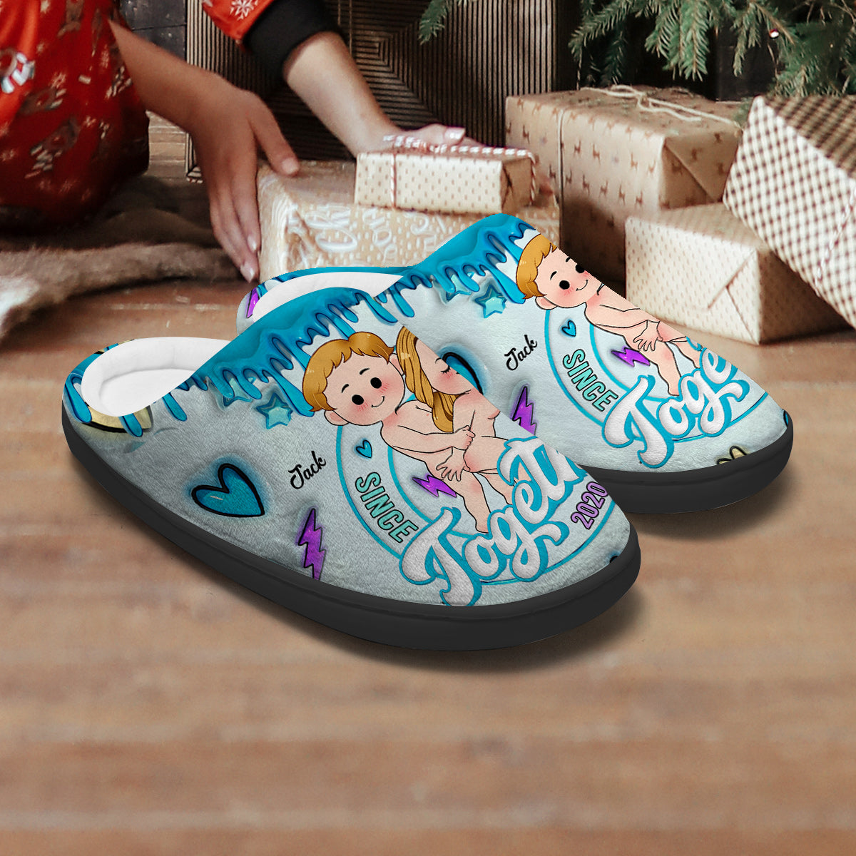 Gemeinsam seit - Personalisierte Paarpantoffeln