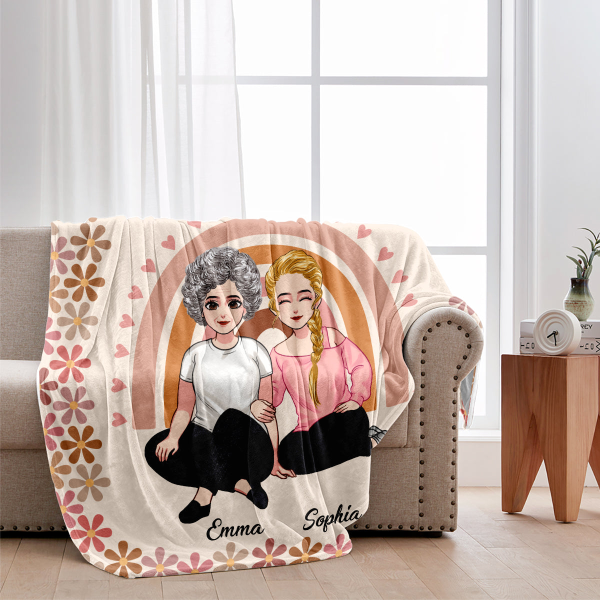 Wir hoffen, dass du dich jedes Mal, wenn du diese Decke kuschelst, daran erfreut – Geschenk für Mama, Oma – personalisierte Decke