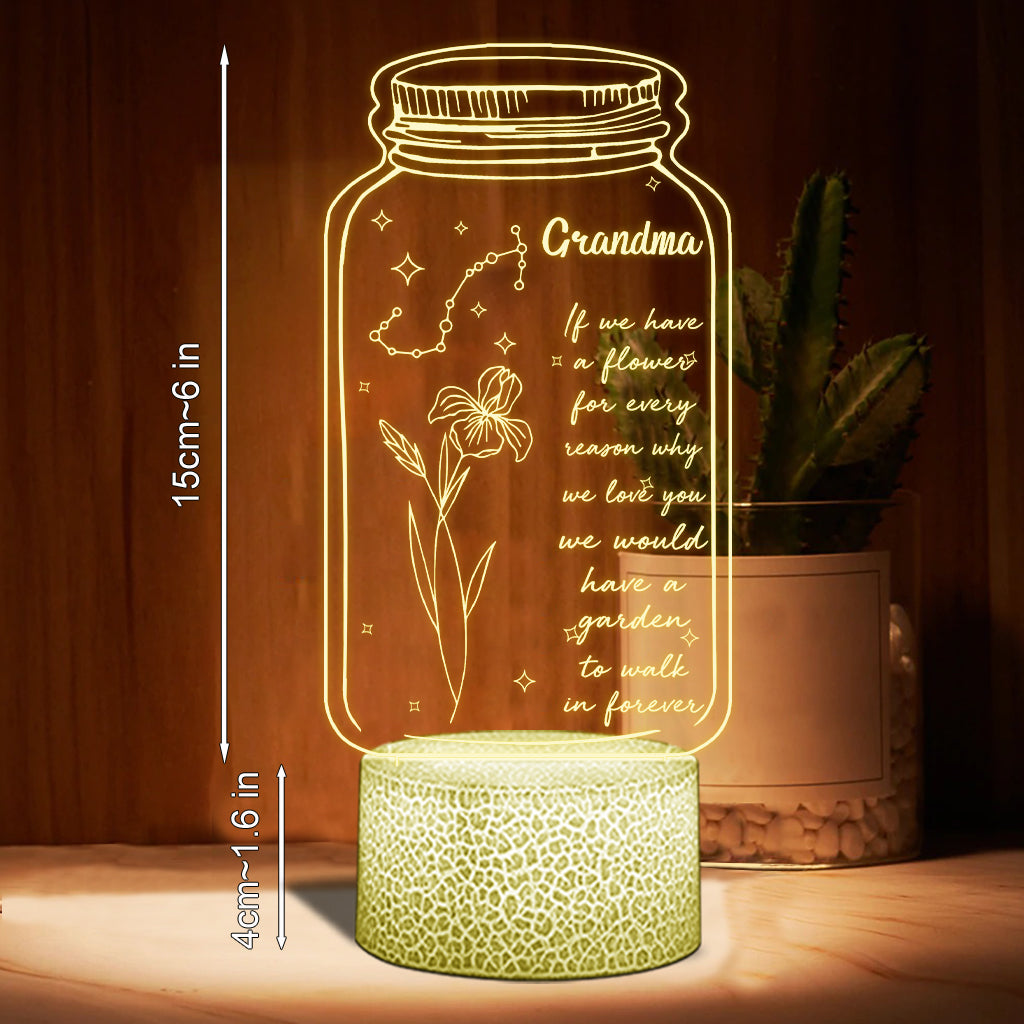 If I Had A Star Birth Flower Zodiac Sign - Gift for mom, grandma, daughter, wife, girlfriend, dad, grandpa, boyfriend, husband - Personalized Shaped Plaque Light Base