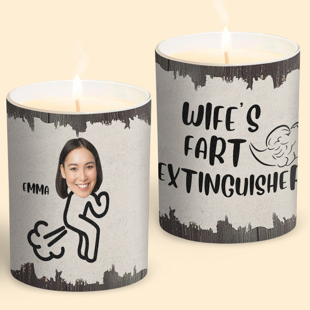 Furzlöscher – Geschenk für Papa, Oma, Opa, Mama, Onkel, Tante, Sohn, Tochter, Bruder, Schwester, Enkelin, Enkel, Ehemann, Ehefrau, Freund, Freundin, Freund – Personalisierte Kerze mit Holzdeckel