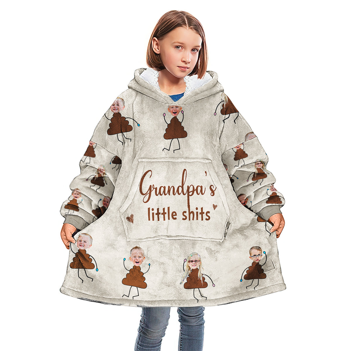 Grandma's Little Cuties - Gift for grandma, mom, dad, grandpa - Personalized Blanket Hoodie