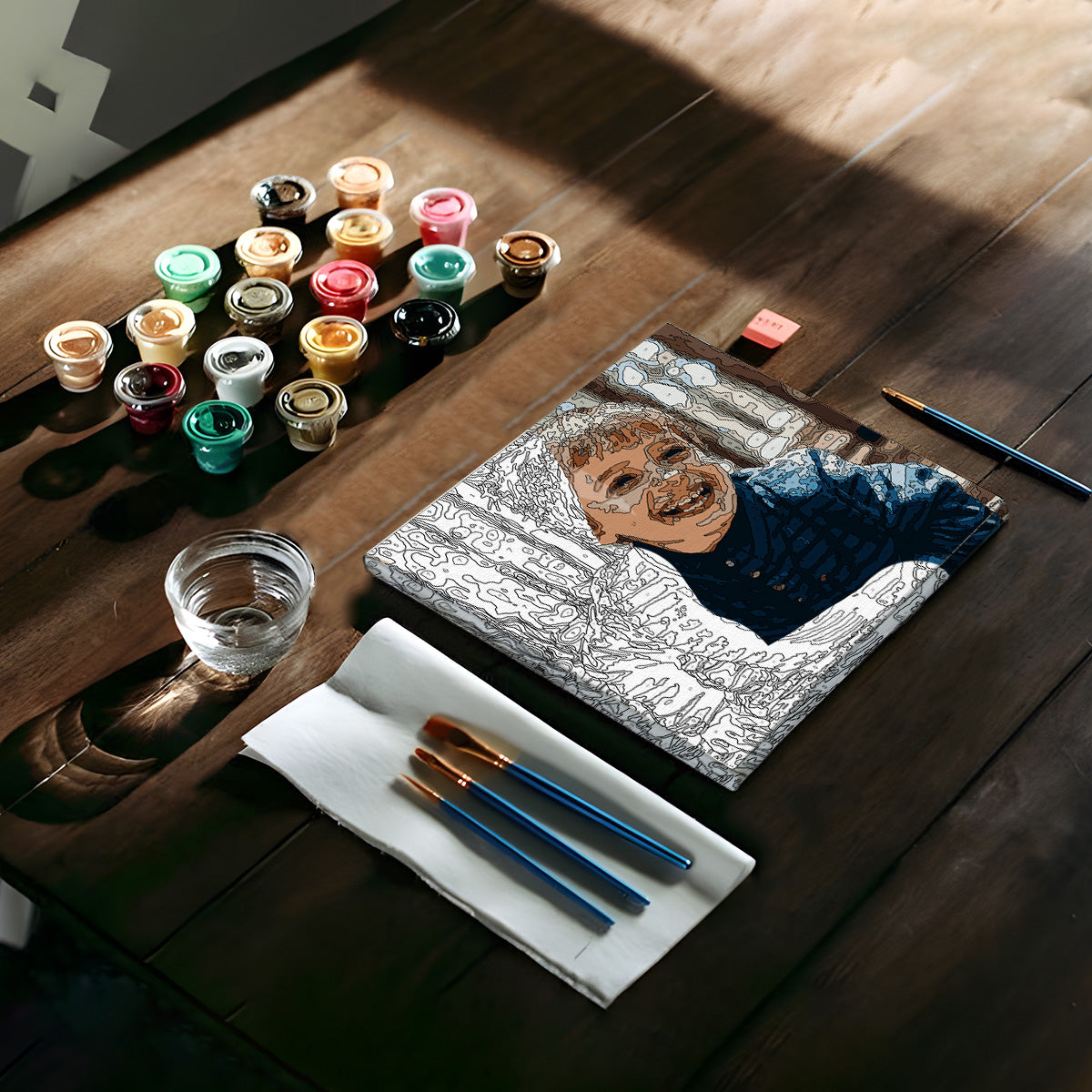 Benutzerdefiniertes Foto – Personalisiertes Malen-nach-Zahlen-Set für den Sohn