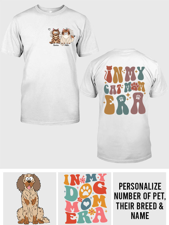 In meiner Hunde-/Katzenmama-Ära – Personalisiertes Katzen-T-Shirt und Hoodie