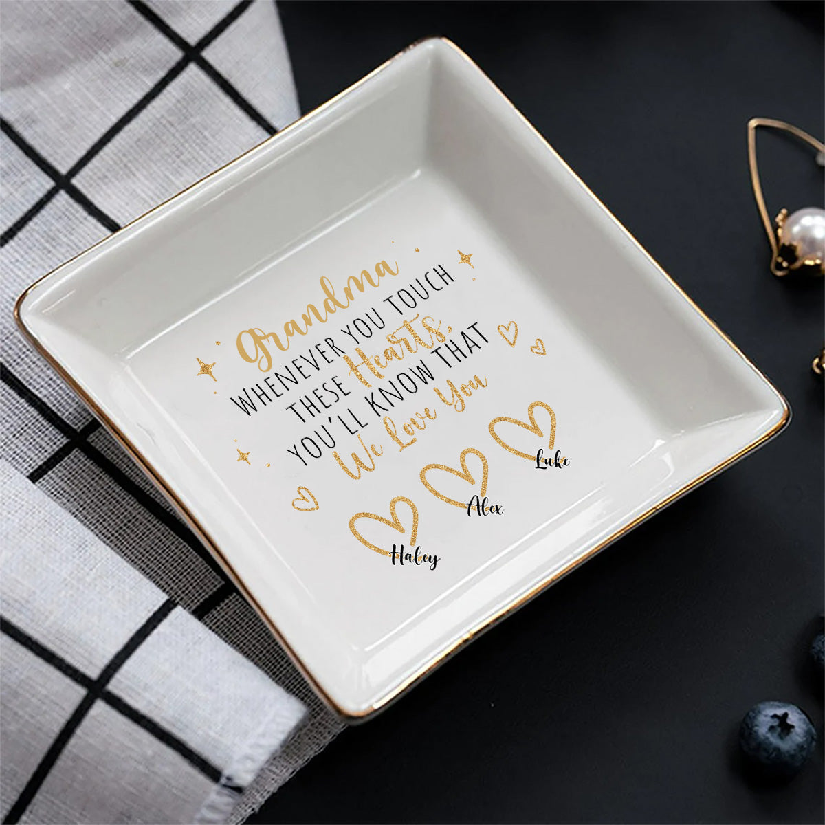 Whenever You Touch - Gift for mom, grandma, dad, grandpa - Personalized Jewelry Dish
