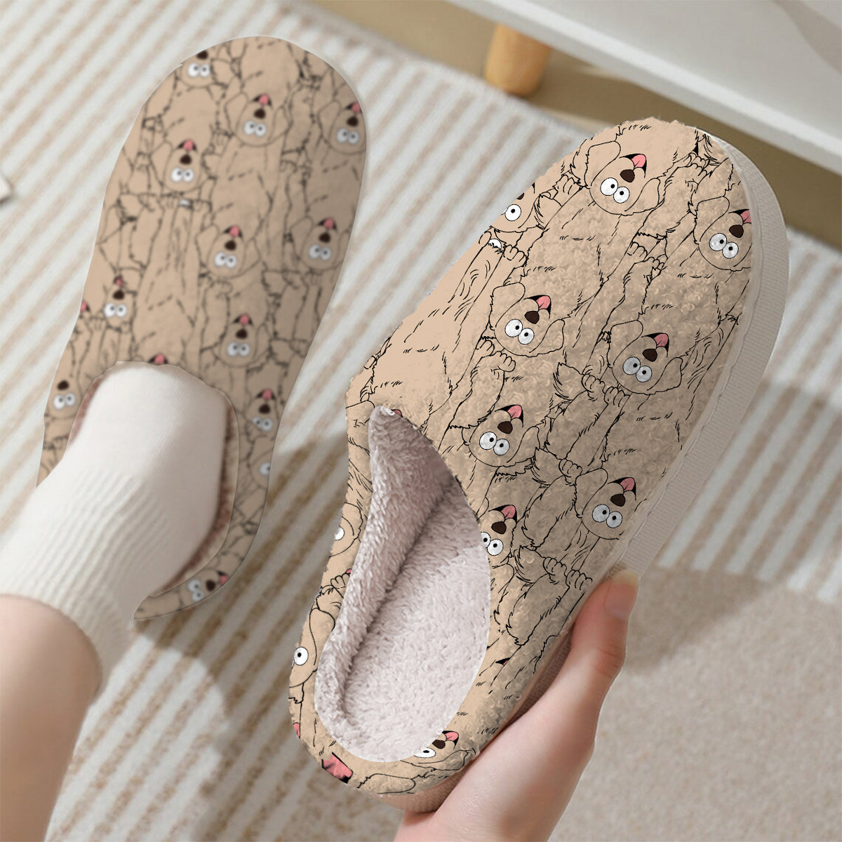 Funny Dog Cat Faces For Pet Lovers - Personalized Cat Slippers