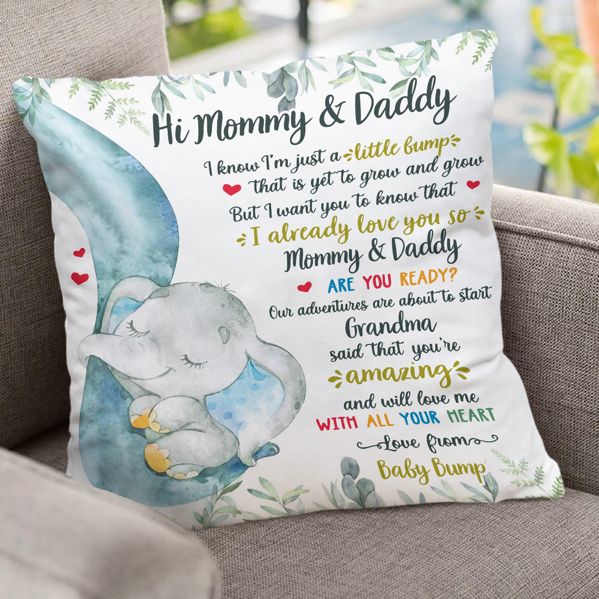 Liebe aus dem Babybauch – Personalisiertes Mutterkissen