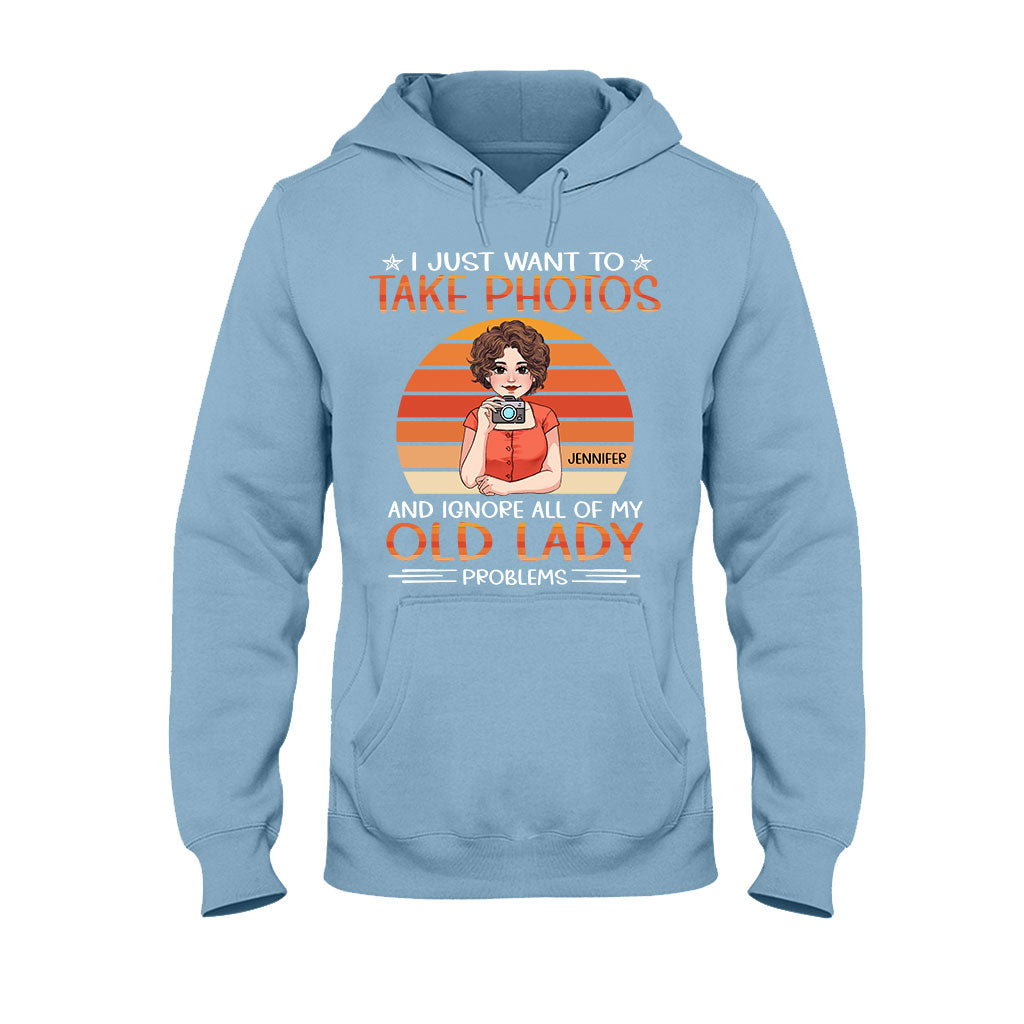 Ich will einfach nur Fotos machen – personalisiertes Fotografie-T-Shirt und Hoodie