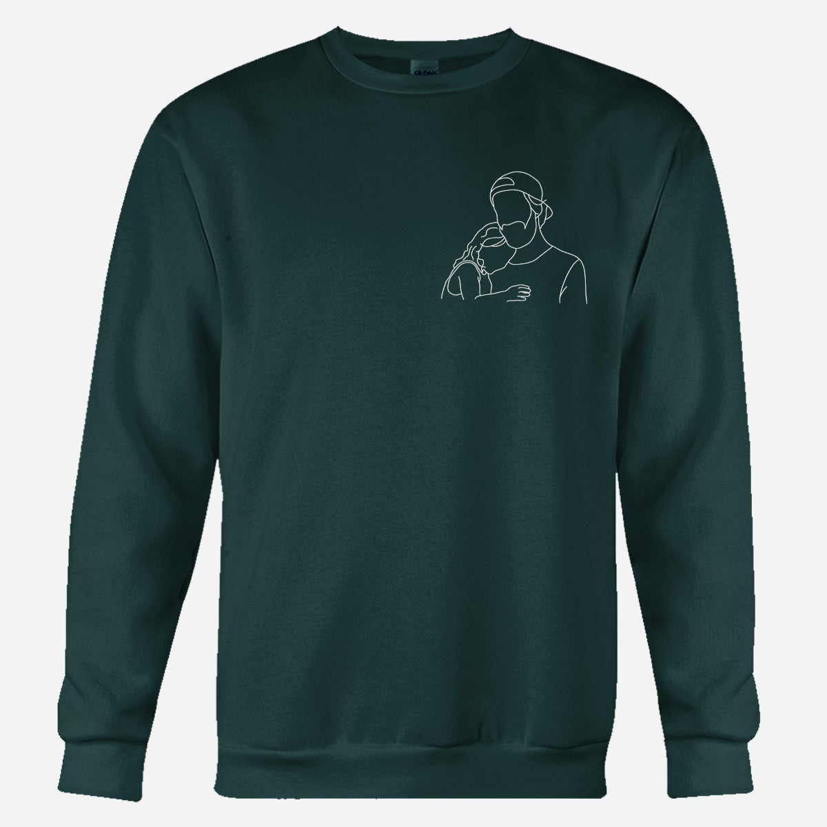 Custom Line Art - Personalized Step Dad Embroidered Sweater