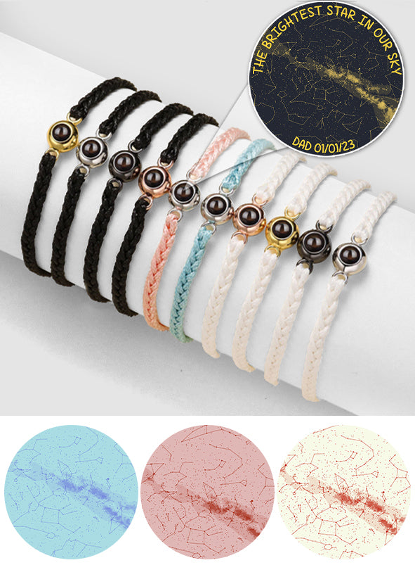 The Brightest Star In Our Sky Custom Starmap Memorial - Memorial gift for loss of dog, cat - Personalized Projection Bracelet