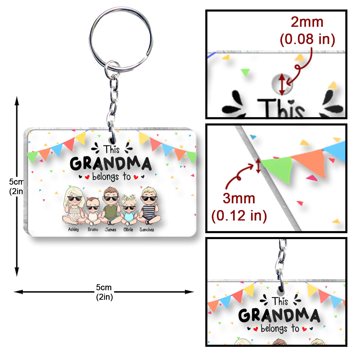 My Favorite People - Gift for grandpa, grandma, brother, sister, mom, dad, uncle, aunt - Personalized Keychain