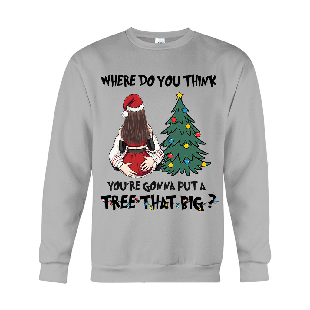 Bück dich, ich zeig dir, wo du den großen Baum hinstellen kannst – personalisiertes Partner-T-Shirt und Hoodie