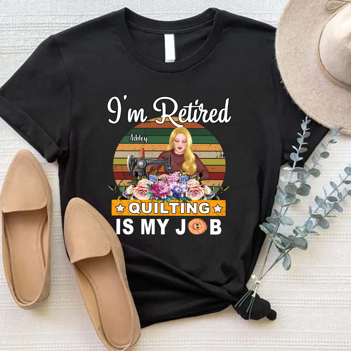 Quilten ist mein Beruf – Personalisiertes Quilt-T-Shirt und Hoodie