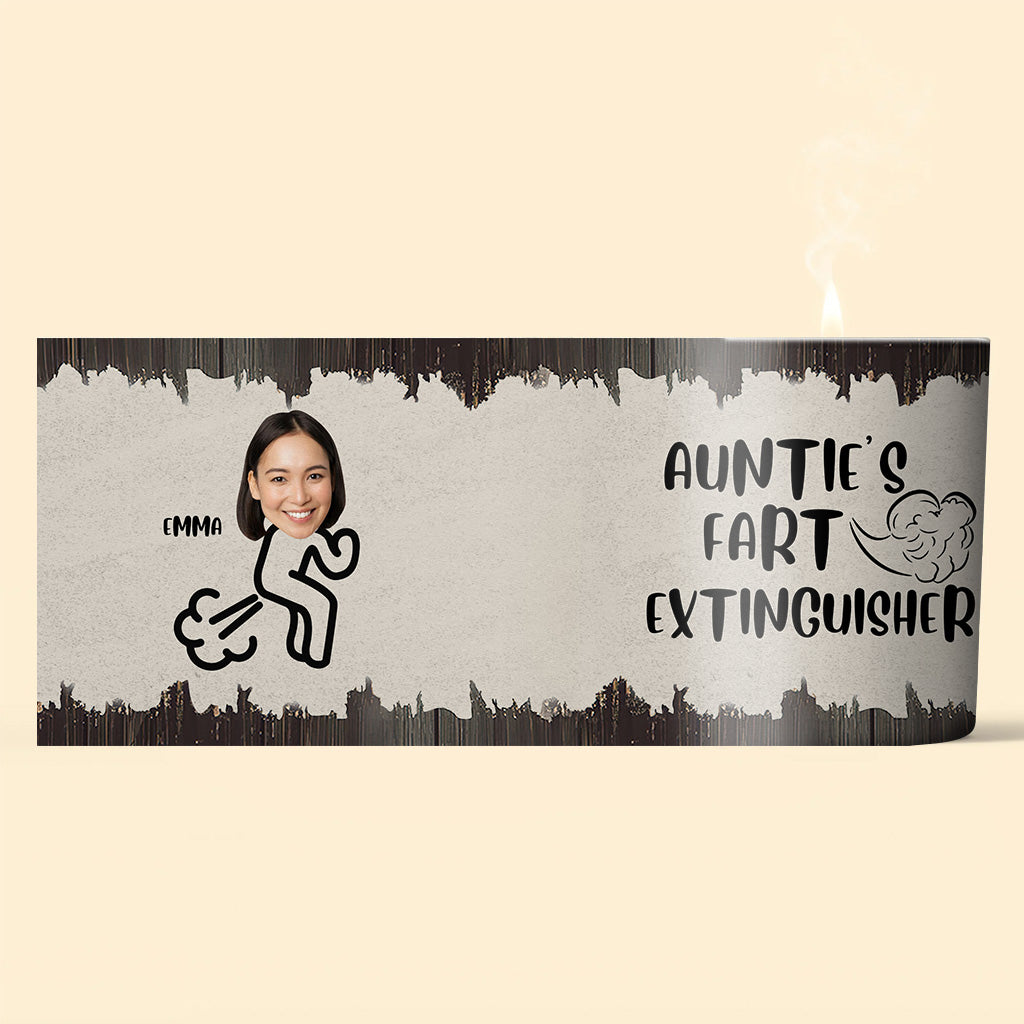 Furzlöscher – Geschenk für Papa, Oma, Opa, Mama, Onkel, Tante, Sohn, Tochter, Bruder, Schwester, Enkelin, Enkel, Ehemann, Ehefrau, Freund, Freundin, Freund – Personalisierte Kerze mit Holzdeckel