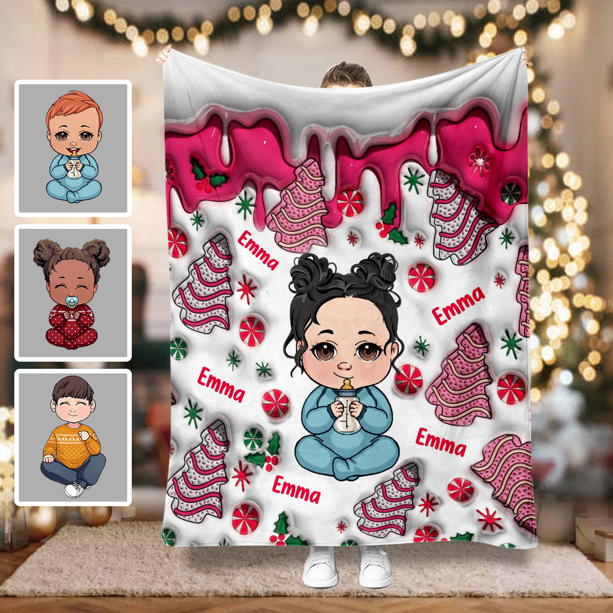 Frohe Weihnachten, Kinder – personalisierte Kinderdecke